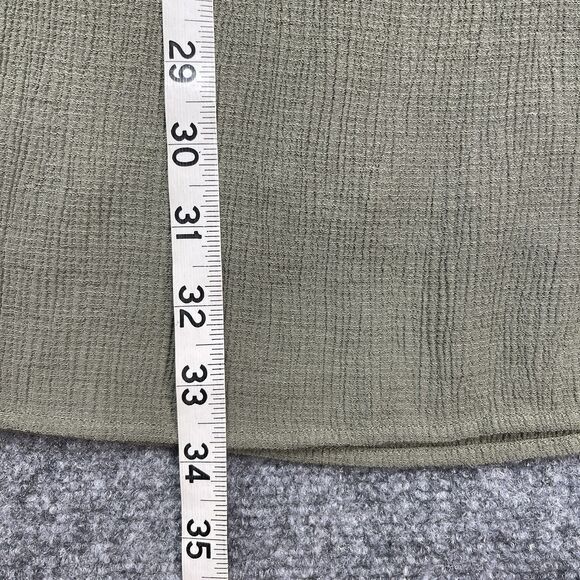 Zara Dress Womens Size Medium Embroidered Lined Khaki Green Long Sleeve Mini - Picture 10 of 11